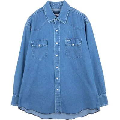 古着 ラングラー Wrangler 長袖 デニムウエスタンシャツ メンズL相当 /eaa676389