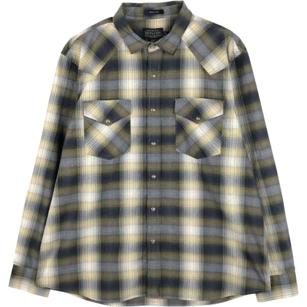 古着 ペンドルトン PENDLETON FRONTIER チェック柄 ワイドカラー 長袖 ウエスタンシャツ メンズXL相当 /eaa676499