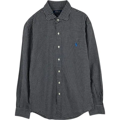 古着 ラルフローレン Ralph Lauren SLIM FIT ギンガムチェック ワイドカラー 長袖 コットンチェックシャツ メンズS相当 /eaa676500