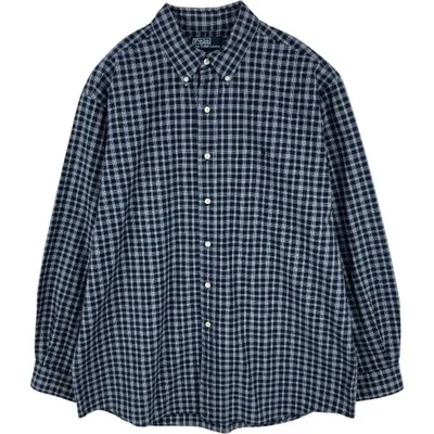 古着 ラルフローレン Ralph Lauren ELLINGTON 長袖 ボタンダウンチェックシャツ メンズXL相当 /eaa676513