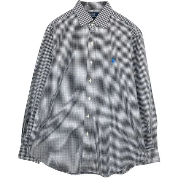 古着 ラルフローレン POLO by Ralph Lauren REGENT ワイドカラー ギンガムチェック 長袖 チェックシャツ メンズL相当 /eaa676531