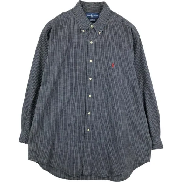 古着 ラルフローレン Ralph Lauren YARMOUTH 長袖 ボタンダウンチェックシャツ メンズXL相当 /eaa676533