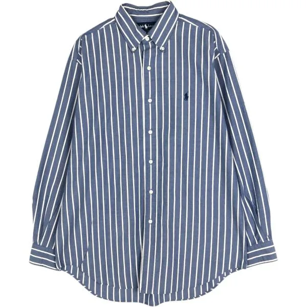 古着 90年代 ラルフローレン Ralph Lauren BLAKE 長袖 ボタンダウンストライプシャツ メンズM相当 ボタンダウン ヴィンテージ /eaa676553