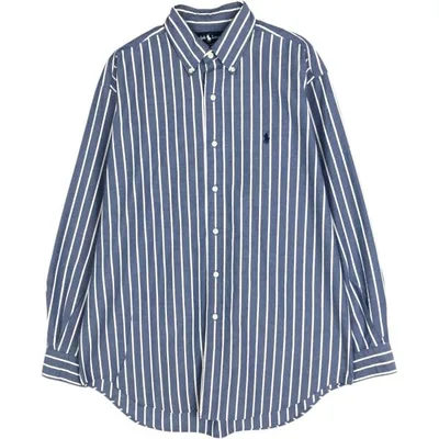 古着 90年代 ラルフローレン Ralph Lauren BLAKE 長袖 ボタンダウンストライプシャツ メンズM相当 ボタンダウン ヴィンテージ /eaa676553