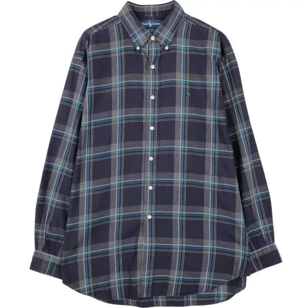 古着 ラルフローレン Ralph Lauren BLAKE 長袖 ボタンダウンチェックシャツ メンズL相当 /eaa676554