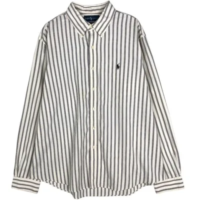 古着 90年代 ラルフローレン Ralph Lauren CUSTOM FIT 長袖 ボタンダウンストライプシャツ メンズXL相当 ヴィンテージ /eaa676555