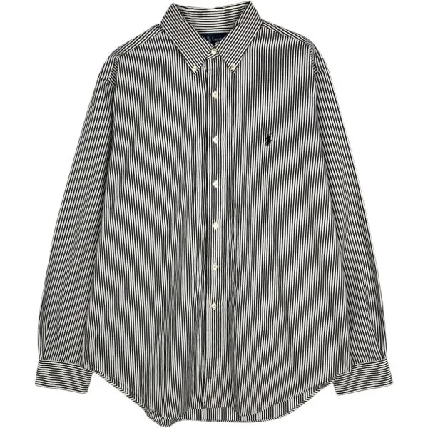 古着 90年代 ラルフローレン CLASSIC FIT 長袖 ボタンダウンストライプシャツ メンズL相当 ボタンダウン ヴィンテージ /eaa676556