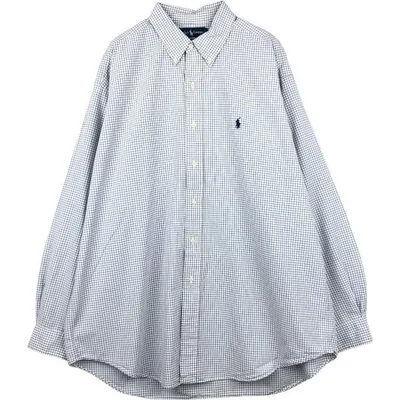古着 ラルフローレン Ralph Lauren BLAKE 長袖 ボタンダウンチェックシャツ メンズXL相当 /eaa676563