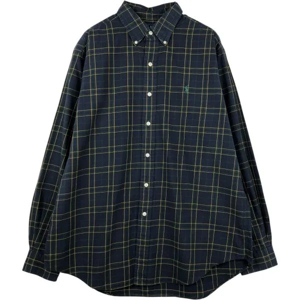 古着 ラルフローレン Ralph Lauren CLASSIC FIT クラシックフィット 長袖 ボタンダウンチェックシャツ メンズXL相当 /eaa676565