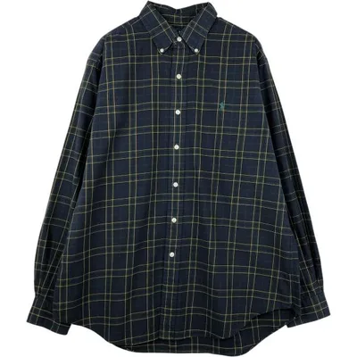 古着 ラルフローレン Ralph Lauren CLASSIC FIT クラシックフィット 長袖 ボタンダウンチェックシャツ メンズXL相当 /eaa676565
