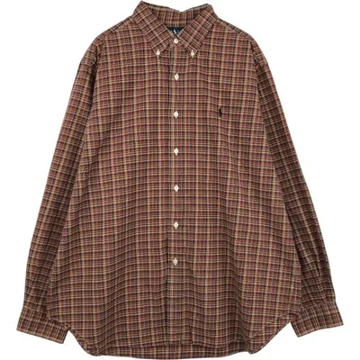 古着 ラルフローレン Ralph Lauren CLASSIC FIT 長袖 ボタンダウンチェックシャツ メンズXL相当 /eaa676567