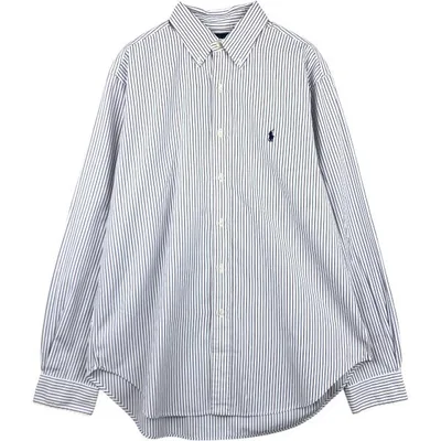 古着 ラルフローレン Ralph Lauren CLASSIC FIT マルチストライプ 長袖 ボタンダウンストライプシャツ メンズXL相当 /eaa676569