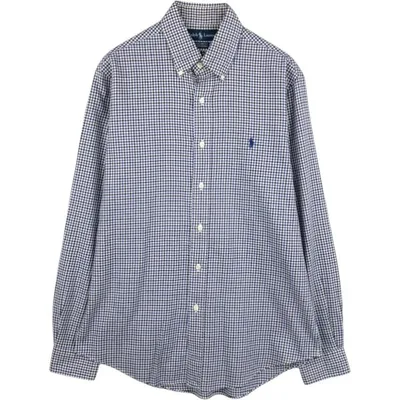 古着 ラルフローレン Ralph Lauren CUSTOM FIT 長袖 ボタンダウンチェックシャツ メンズM相当 /eaa676578