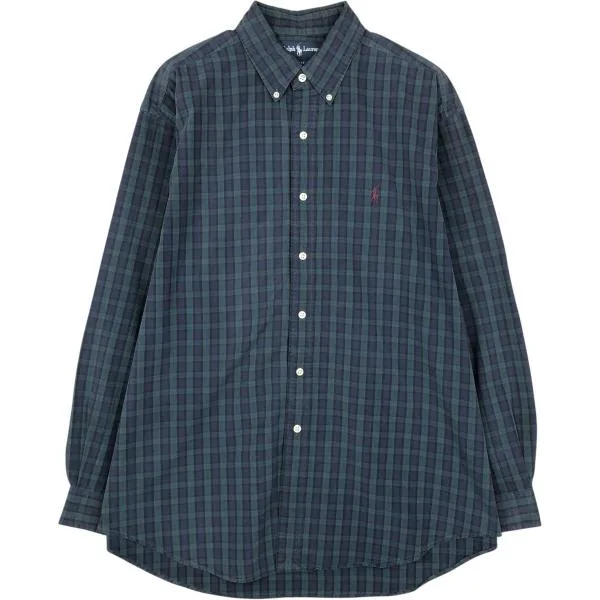 古着 ラルフローレン Ralph Lauren BLAKE 長袖 ボタンダウンチェックシャツ メンズL相当 /eaa676584