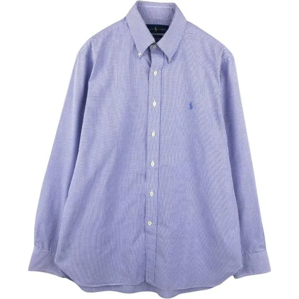 古着 ラルフローレン Ralph Lauren EASY CARE ギンガムチェック 長袖 ボタンダウンチェックシャツ メンズL相当 /eaa676593
