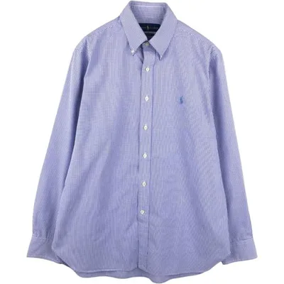 古着 ラルフローレン Ralph Lauren EASY CARE ギンガムチェック 長袖 ボタンダウンチェックシャツ メンズL相当 /eaa676593