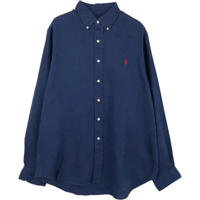 古着 ラルフローレン Ralph Lauren 長袖 リネン ボタンダウンシャツ メンズL相当 /eaa676658