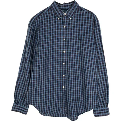 古着 ラルフローレン Ralph Lauren CLASSIC FIT 長袖 リネン ボタンダウンシャツ メンズL相当 /eaa676660