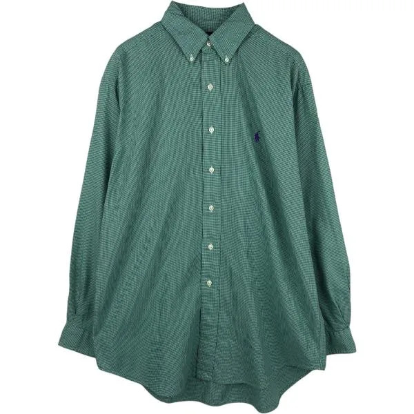 古着 ラルフローレン Ralph Lauren BLAKE 千鳥格子柄 長袖 ボタンダウンシャツ メンズM相当 /eaa676708