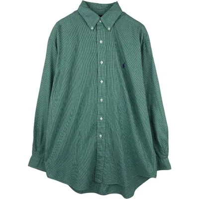 古着 ラルフローレン Ralph Lauren BLAKE 千鳥格子柄 長袖 ボタンダウンシャツ メンズM相当 /eaa676708