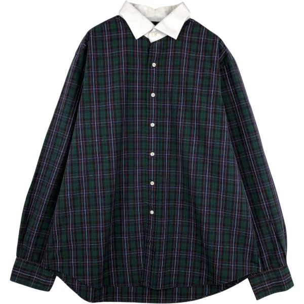 古着 ラルフローレン Ralph Lauren REGENT CUSTOM FIT チェック柄 クレリックシャツ メンズXXL相当 /eaa676733