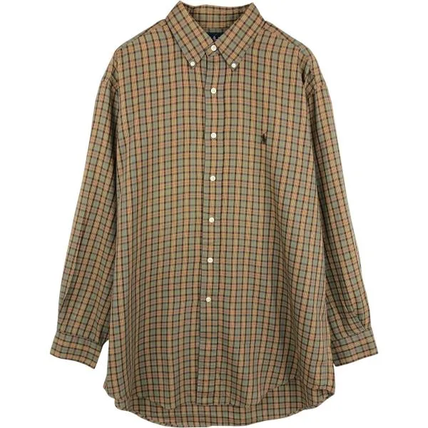 古着 ラルフローレン Ralph Lauren YARMOUTH 長袖 ボタンダウンチェックシャツ メンズL相当 /eaa676742