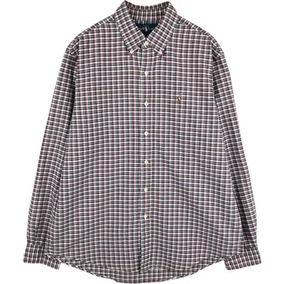 古着 ラルフローレン Ralph Lauren CUSTOM FIT 長袖 ボタンダウンチェックシャツ メンズL相当 /eaa676746