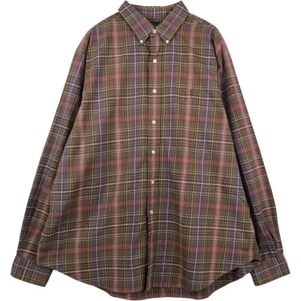 古着 ラルフローレン Ralph Lauren CLASSIC FIT クラシックフィット 長袖 ボタンダウンチェックシャツ メンズXL相当 /eaa676750
