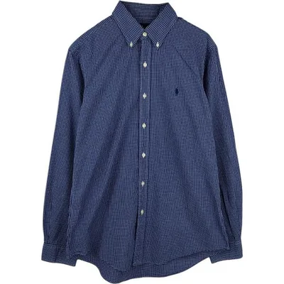 古着 ラルフローレン Ralph Lauren CUSTOM FIT 長袖 ボタンダウンチェックシャツ メンズM相当 /eaa676756