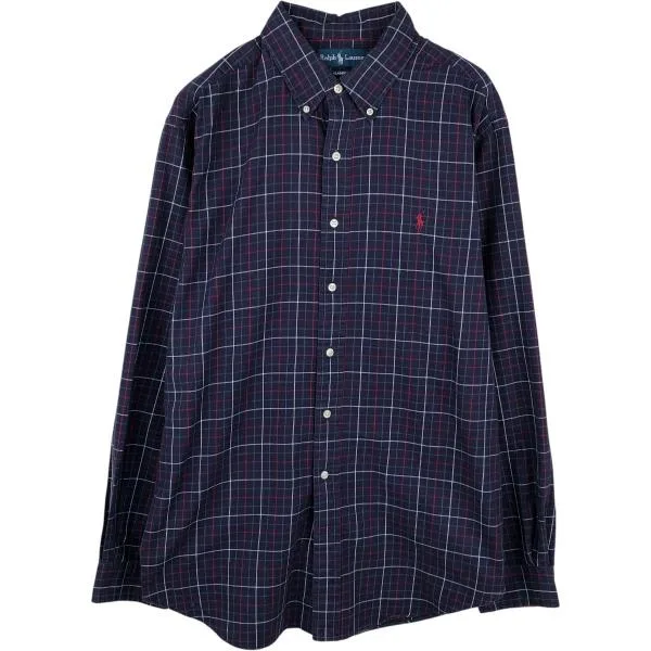 古着 ラルフローレン Ralph Lauren CLASSIC FIT 長袖 ボタンダウンチェックシャツ メンズXL相当 /eaa676758