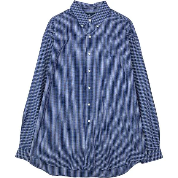 古着 ラルフローレン Ralph Lauren BLAKE 長袖 ボタンダウンチェックシャツ メンズXL相当 /eaa676775