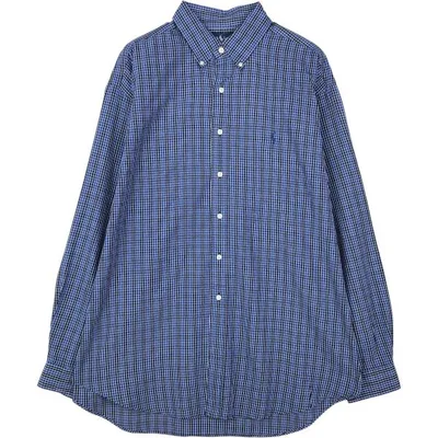 古着 ラルフローレン Ralph Lauren BLAKE 長袖 ボタンダウンチェックシャツ メンズXL相当 /eaa676775