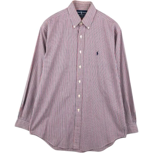 古着 ラルフローレン Ralph Lauren BLAIRE 長袖 ボタンダウンチェックシャツ メンズM相当 /eaa676798