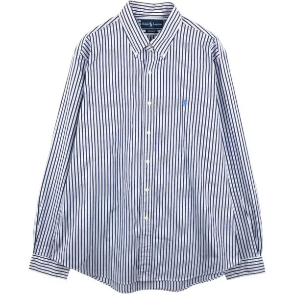 古着 ラルフローレン Ralph Lauren CUSTOM FIT 長袖 ボタンダウンストライプシャツ メンズXL相当 /eaa676799