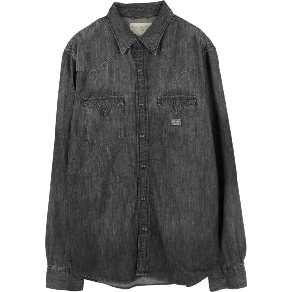 古着 ラルフローレン Ralph Lauren DENIM&SUPPLY デニム&サプライ 長袖 デニムウエスタンシャツ メンズM相当 /eaa676830