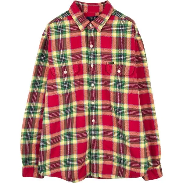 古着 ラルフローレン Ralph Lauren 長袖 フランネルチェックシャツ メンズXL相当 /eaa677074