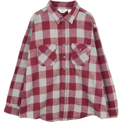 古着 80年代 FROSTPROOF バッファローチェック 長袖 フランネルチェックシャツ USA製 メンズXXXL相当 ヴィンテージ /eaa677075