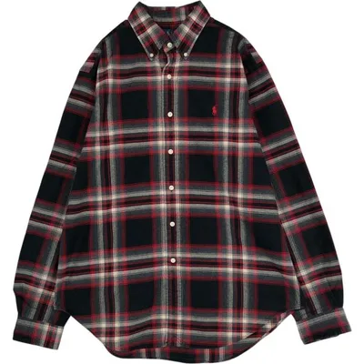 古着 ラルフローレン Ralph Lauren CLASSIC FIT クラシックフィット 長袖 ボタンダウン フランネルチェックシャツ メンズL相当 /eaa677101