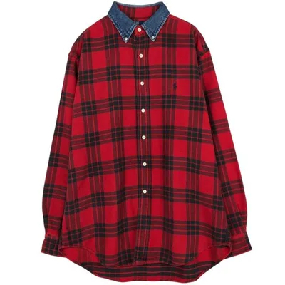 古着 ラルフローレン Ralph Lauren POLO by Ralph Lauren 長袖 ボタンダウン フランネルチェックシャツ メンズM相当 /eaa677108