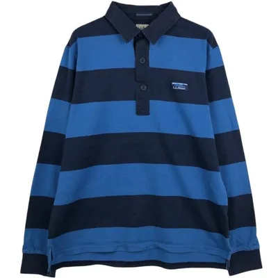 古着 エルエルビーン L.L.Bean ボーダー柄 長袖 ラガーシャツ メンズM相当 /eaa677647