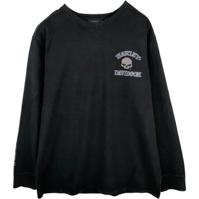 古着 ハーレーダビッドソン Harley-Davidson ドクロ柄 スカル柄 ロングTシャツ ロンT メンズXL相当 /eaa677790
