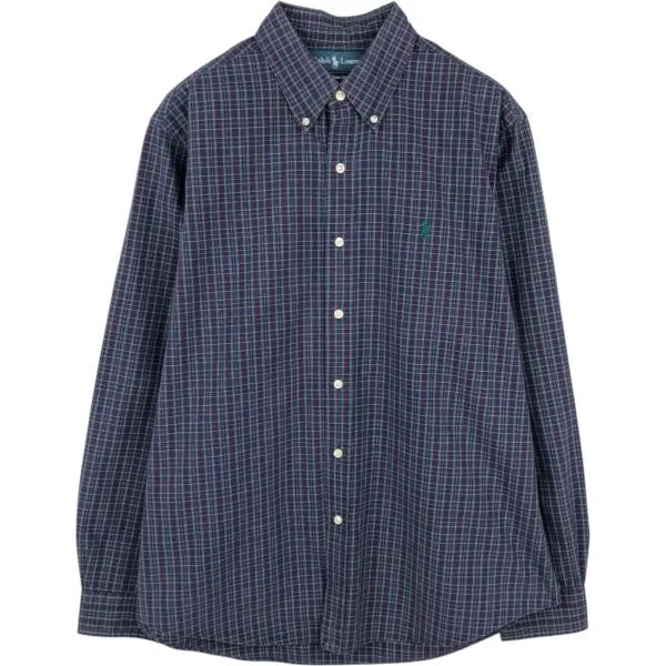 古着 ラルフローレン Ralph Lauren CUSTOM FIT 長袖 ボタンダウンチェックシャツ メンズL相当 /eaa677950