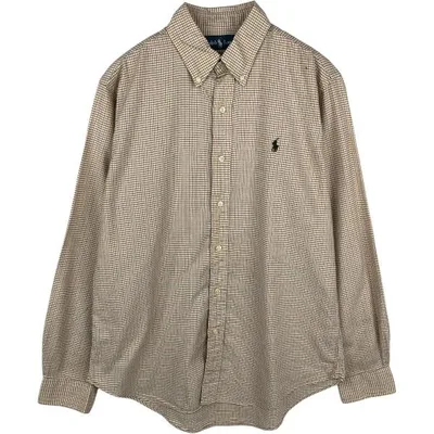 古着 ラルフローレン Ralph Lauren 長袖 ボタンダウンチェックシャツ メンズM相当 /eaa678036