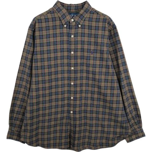 古着 ラルフローレン Ralph Lauren CLASSIC FIT 長袖 ボタンダウンチェックシャツ メンズXL相当 /eaa678040