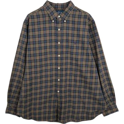 古着 ラルフローレン Ralph Lauren CLASSIC FIT 長袖 ボタンダウンチェックシャツ メンズXL相当 /eaa678040