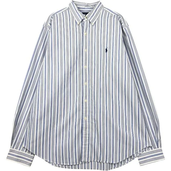 古着 ラルフローレン Ralph Lauren CLASSIC FIT 長袖 ボタンダウンストライプシャツ メンズXL相当 /eaa678059