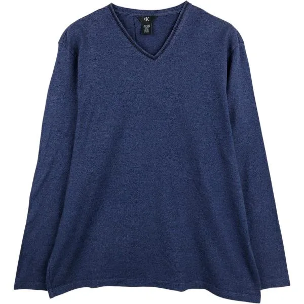 古着 90年代 カルバンクライン Calvin klein Vネック ロングTシャツ ロンT メンズXL相当 ヴィンテージ /eaa678630