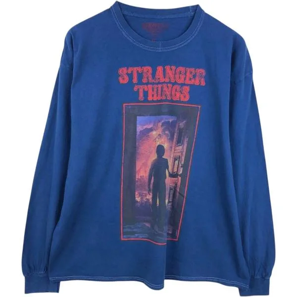 古着 STRANGER THINGS ストレンジャーシングス ロングTシャツ ロンT メンズXL相当 /eaa678633