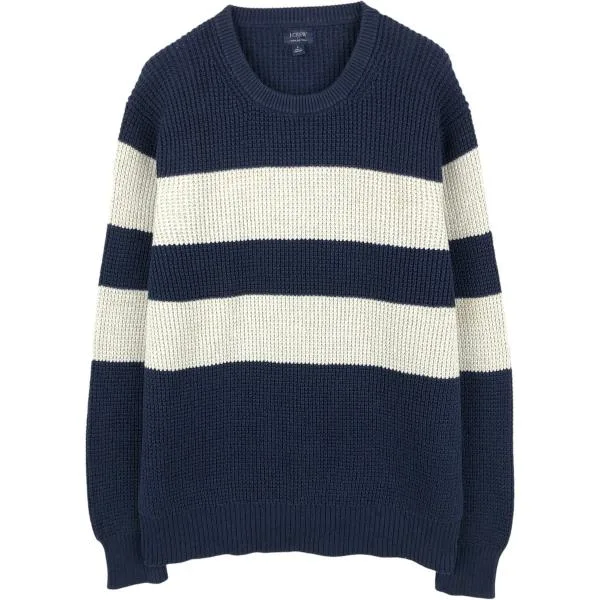 古着 ジェイクルー J.Crew ボーダー柄 コットンニットセーター メンズL相当 /eaa678749