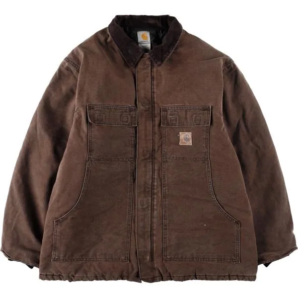 古着 カーハート Carhartt トラディショナルコート 中綿入り ダックフルジップパーカー USA製 メンズXL相当 /eaa679080